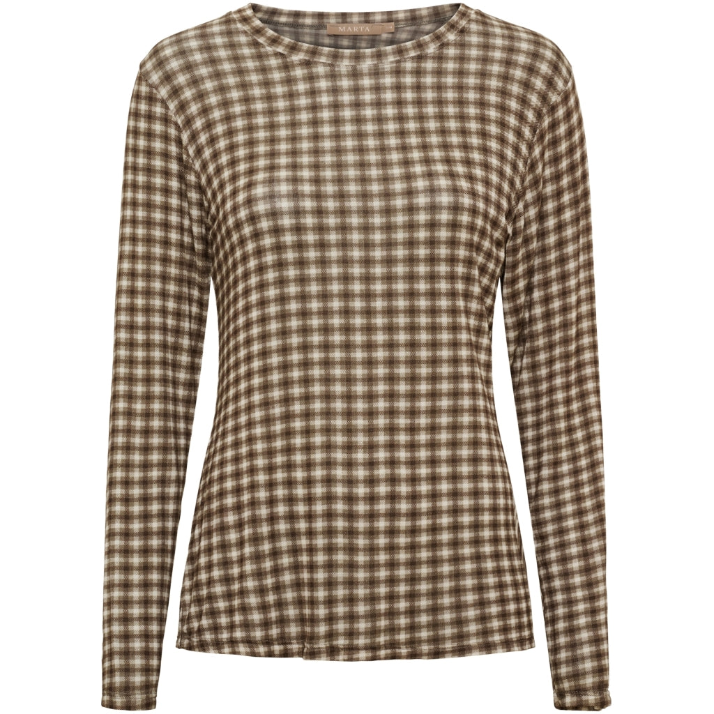 MARTA DU CHATEAU Marta du Chateau dam topp MdcElissa 7914 Top Brown check