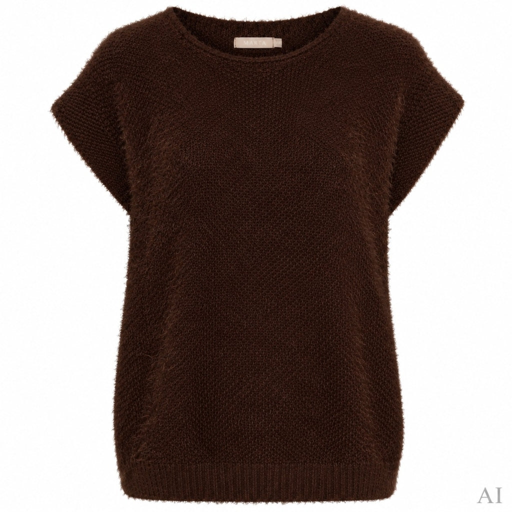 MARTA DU CHATEAU Marta du Chateau dam väst MdcLaya 8039 Knit Vest Marone