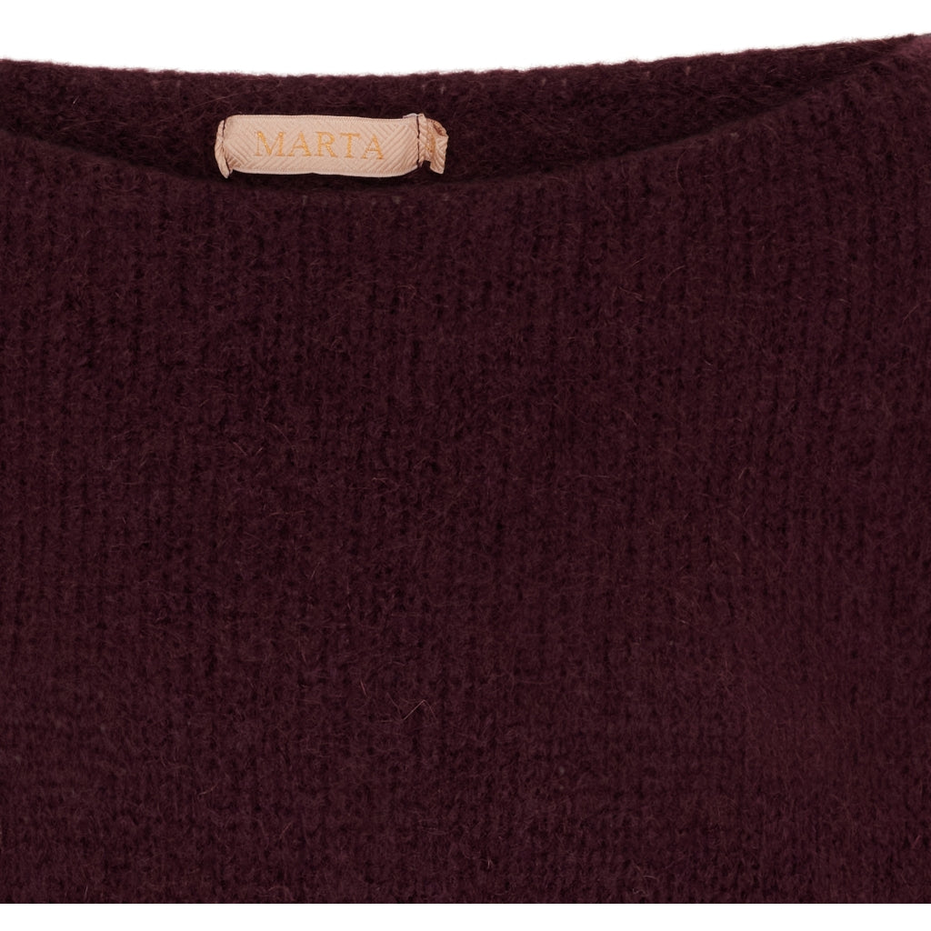 MARTA DU CHATEAU Marta du Chateau dam stickad tröja MdcRosa 5102 Knit Melanzana