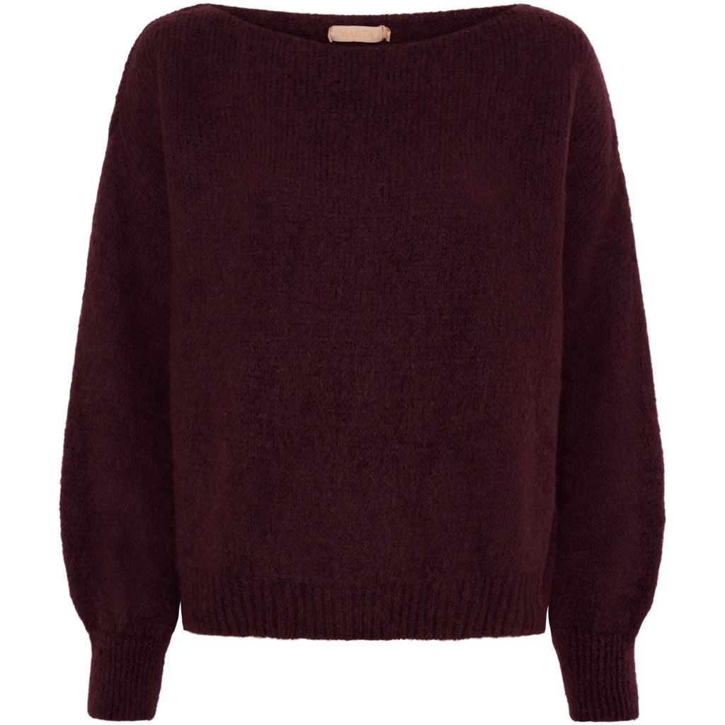 MARTA DU CHATEAU Marta du Chateau dam stickad tröja MdcRosa 5102 Knit Melanzana