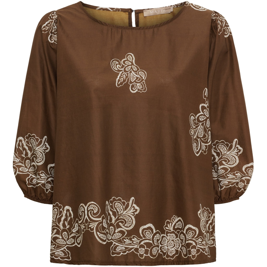 MARTA DU CHATEAU Marta du chateau Dam Blus MdcLupine 8566 Blouse Marrone6906tpk