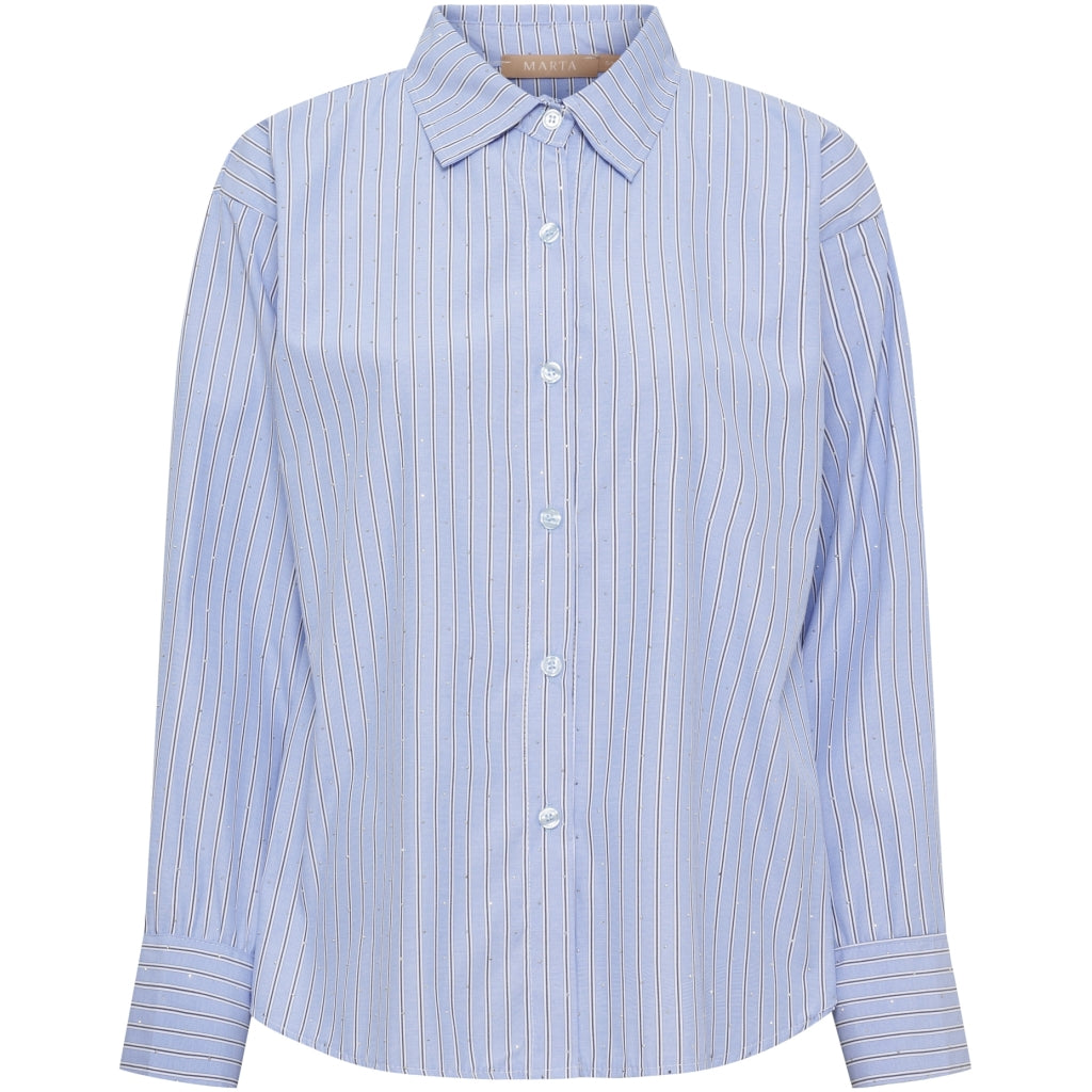 MARTA DU CHATEAU Marta du chateau Dam Skjorta MdcVeloura 8199 Shirt Blue Stripe