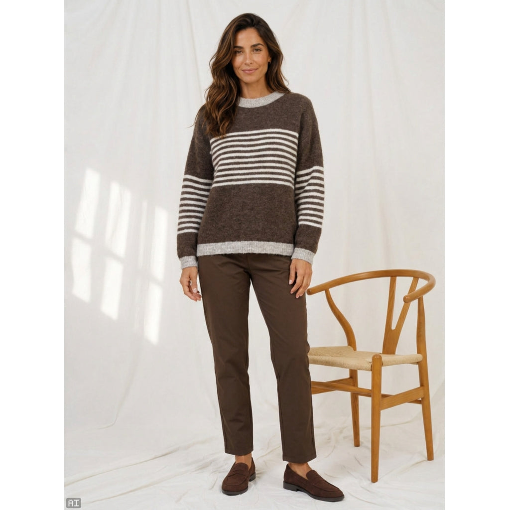 MARTA DU CHATEAU Marta du chateau Dam Stickad MdcSicilia 8155- Knit Choco