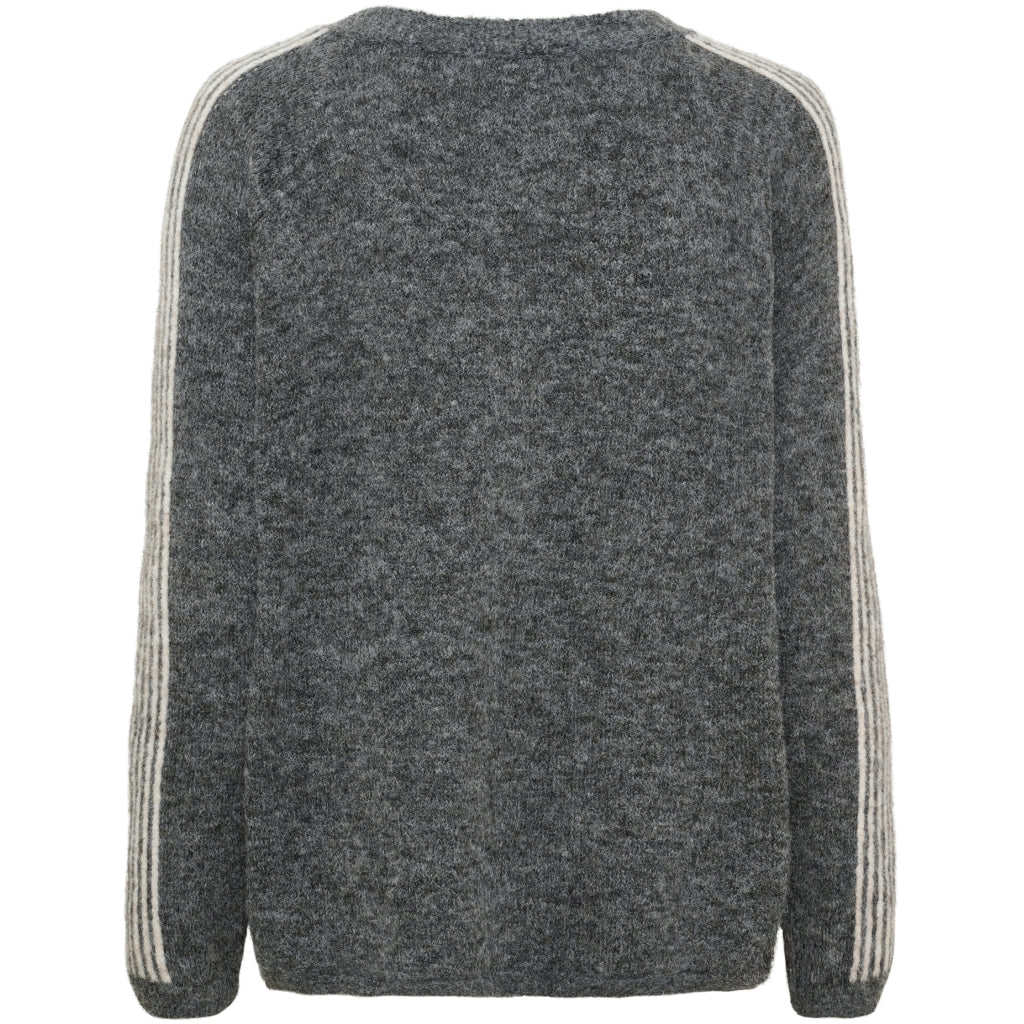 MARTA DU CHATEAU Marta du chateau Dam Stickad MdcVellie 8154- Knit Cardigan Grigio004/Beige001
