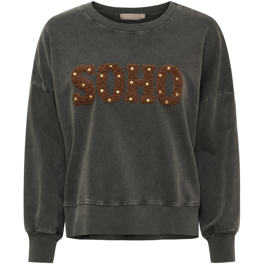 MARTA DU CHATEAU Marta du chateau Dam Sweatshirt MdcCherry 2788 Sweatshirt Grey
