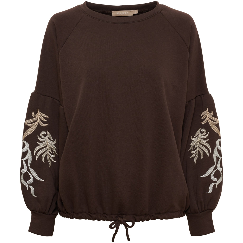 MARTA DU CHATEAU Marta du chateau Dam Sweatshirt MdcLuretta 8939 Sweatshirt Chocolate