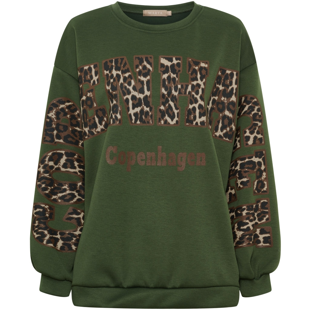 MARTA DU CHATEAU Marta du chateau Dam Sweatshirt MdcSevilla 22659Leo Sweatshirt Military/Leo