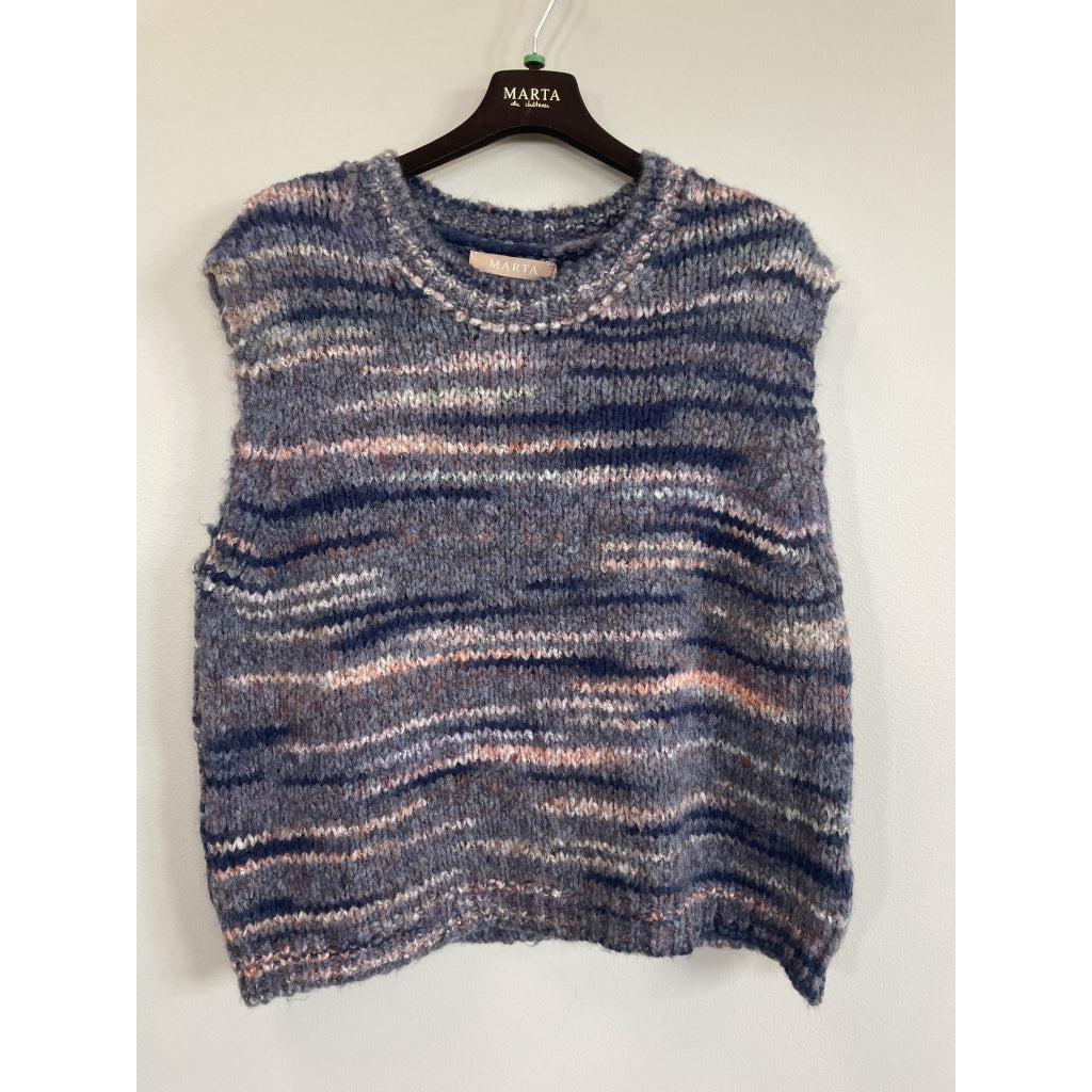 MARTA DU CHATEAU Marta du chateau Dam Väst MdcAmaryllis 17018 Knit Vest Blue