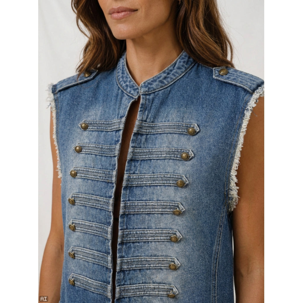 MARTA DU CHATEAU Marta du chateau Dame Väst MDCHOLIDAY 268678 Vest Denim