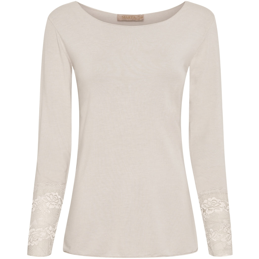 MARTA DU CHATEAU Marta du chateau dam blus 11297 T-shirt long sleeves Beige