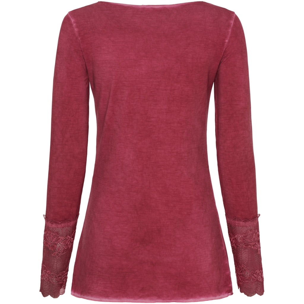 MARTA DU CHATEAU Marta du chateau dam blus 11297 T-shirt long sleeves Bordeaux