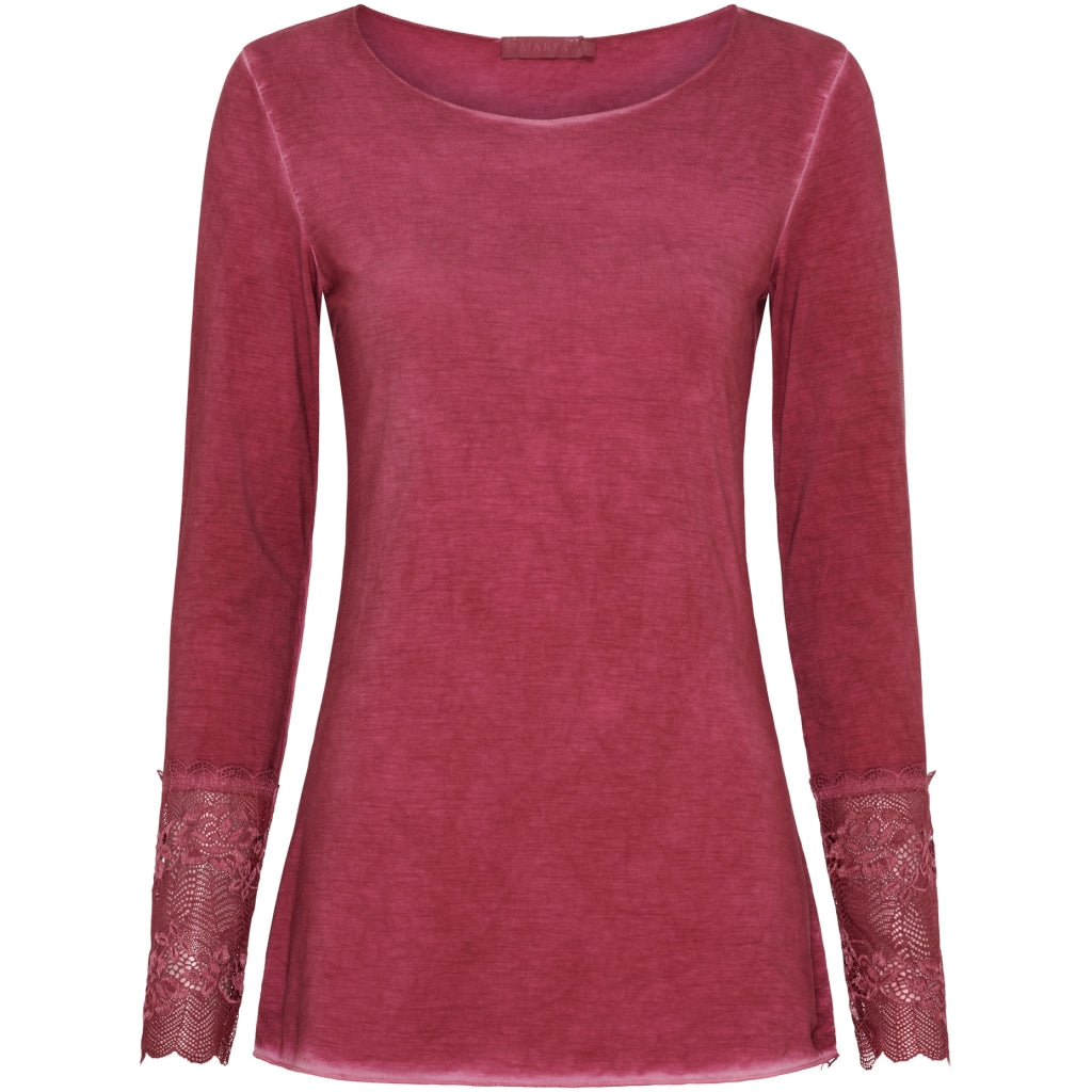 MARTA DU CHATEAU Marta du chateau dam blus 11297 T-shirt long sleeves Bordeaux