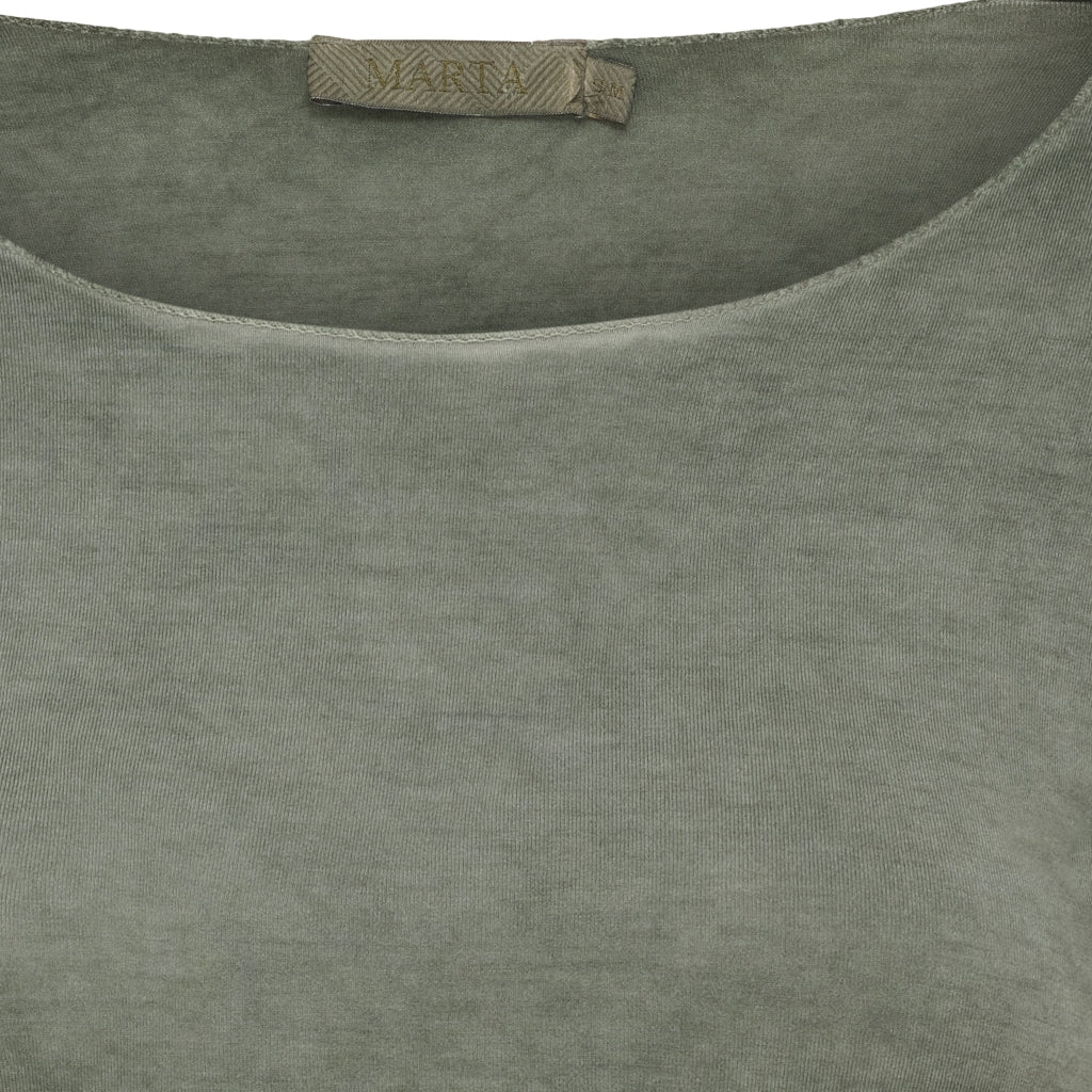 MARTA DU CHATEAU Marta du chateau dam blus 11297 T-shirt long sleeves Military