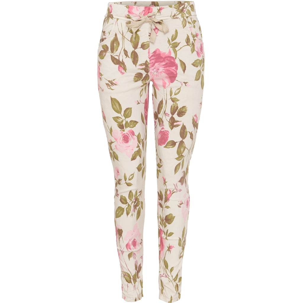 MARTA DU CHATEAU Marta du chateau dam byxor 1763B Restudsalg Beige Flower