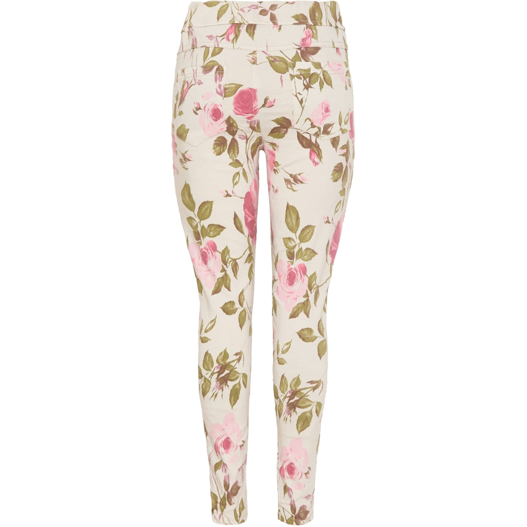 MARTA DU CHATEAU Marta du chateau dam byxor 1763B Restudsalg Beige Flower