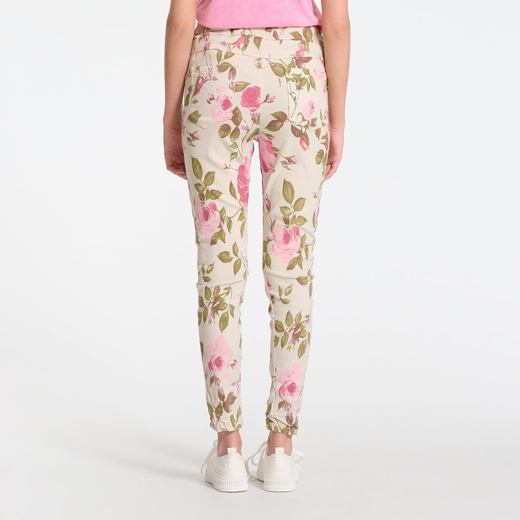 MARTA DU CHATEAU Marta du chateau dam byxor 1763B Restudsalg Beige Flower