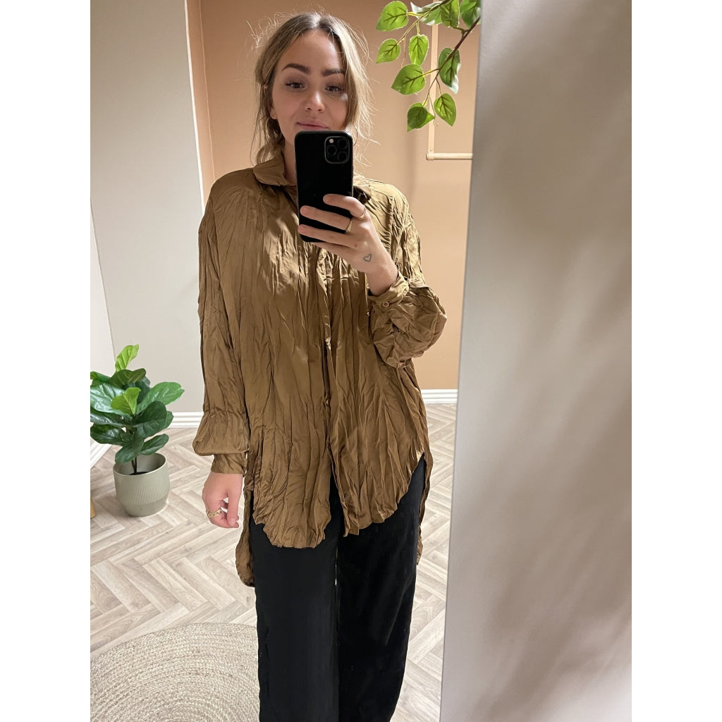MARTA DU CHATEAU Marta du chateau dam skjorta R83215TZ Restudsalg Camel