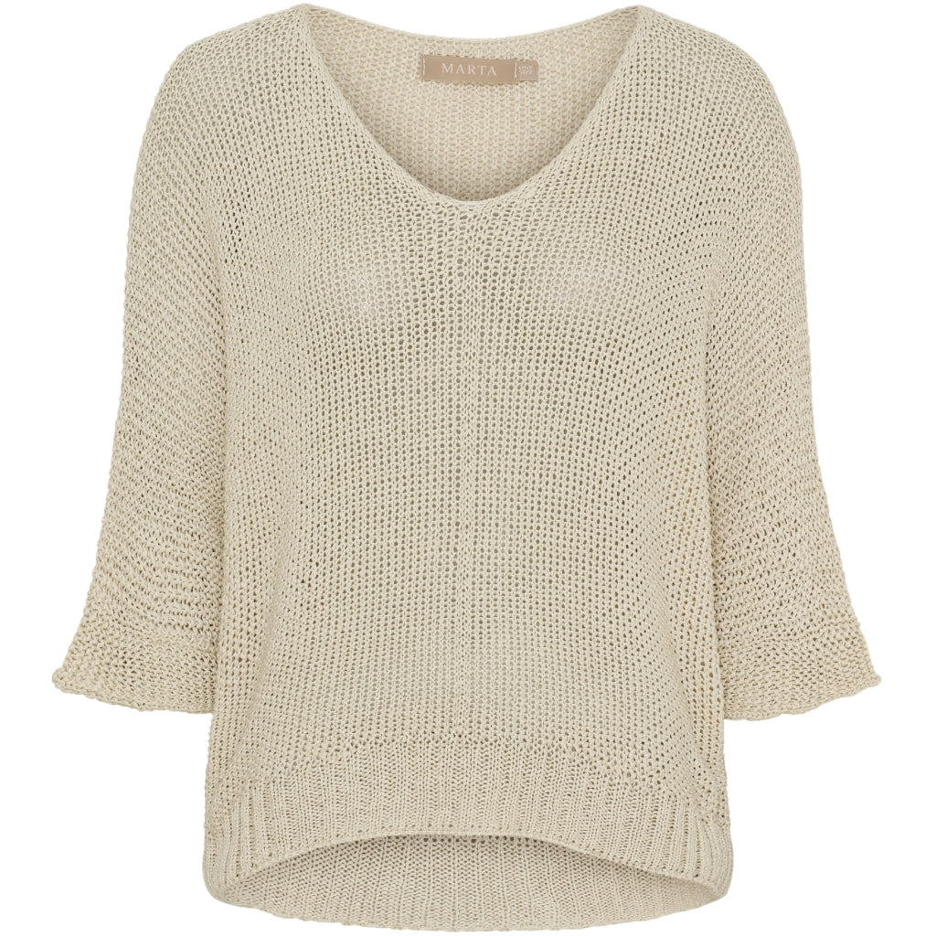 MARTA DU CHATEAU Marta du chateau dam stickad tröja 7010 Knit Cream103