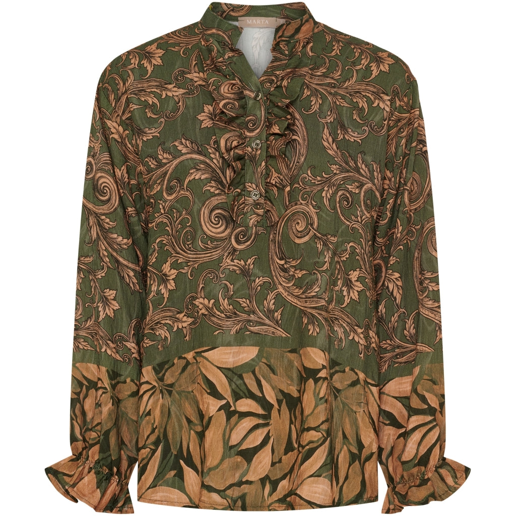 MARTA DU CHATEAU Marta du Chateau dam blus MdcJoceline 5891 Shirt Military5684tpk